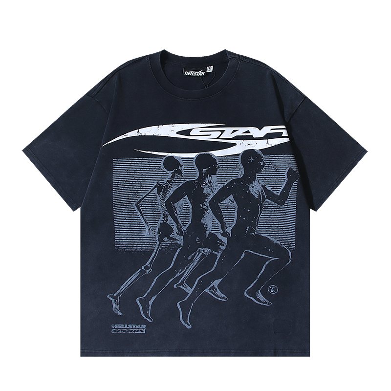 Hellstar Washed Dark Navy Graphic T-Shirt — hero