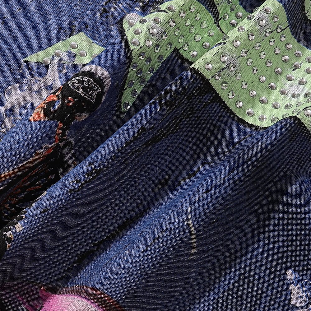 Rough Play Washed Rhinestone Sleeveless T-Shirt — detail