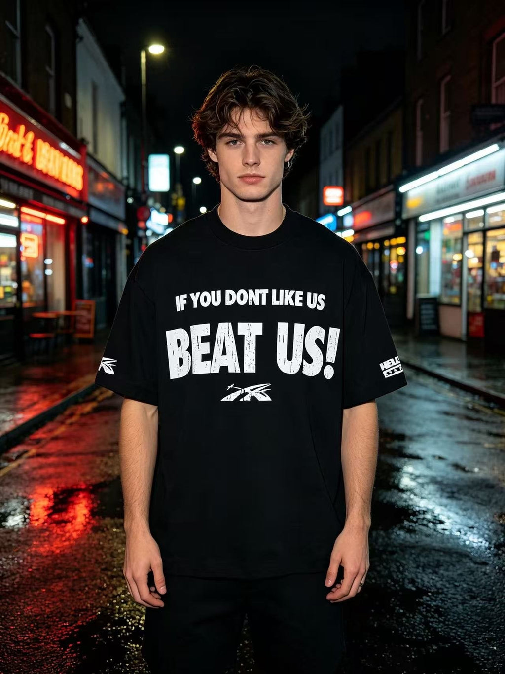 Hellstar Beat Us Sports Graphic T-Shirt — model