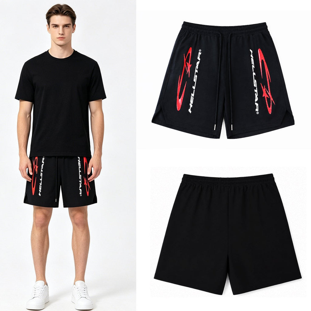 Hellstar Red Label Graphic Shorts - Black — context