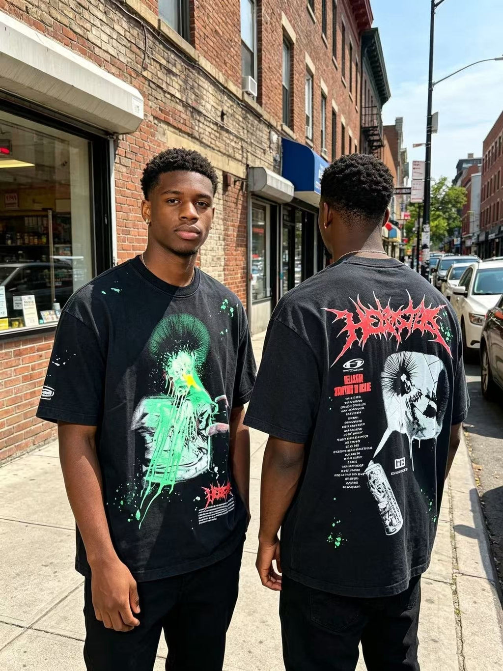 Hellstar Front and Back Graphic Short-Sleeve T-Shirt — context