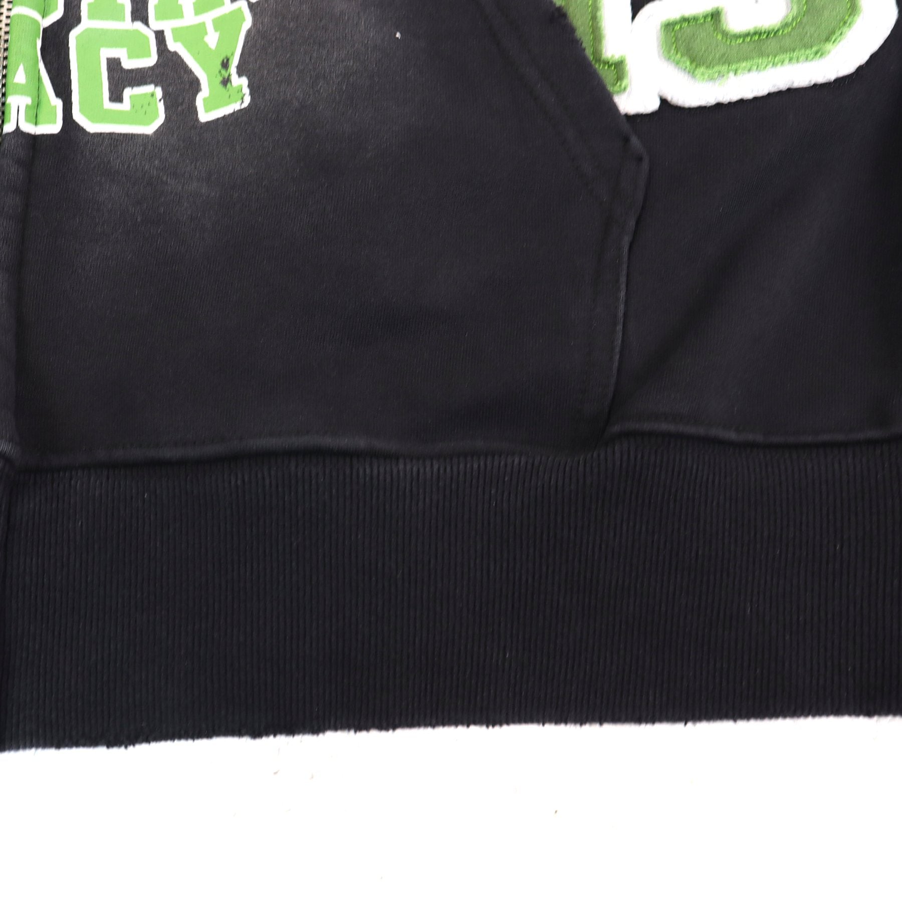 Valley Dreams Varsity Crest Washed Black Zip Hoodie — detail