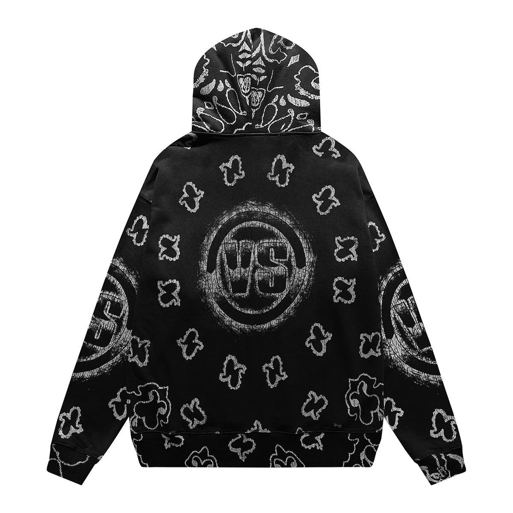 VALE USA Paisley Print Zip Hoodie — back
