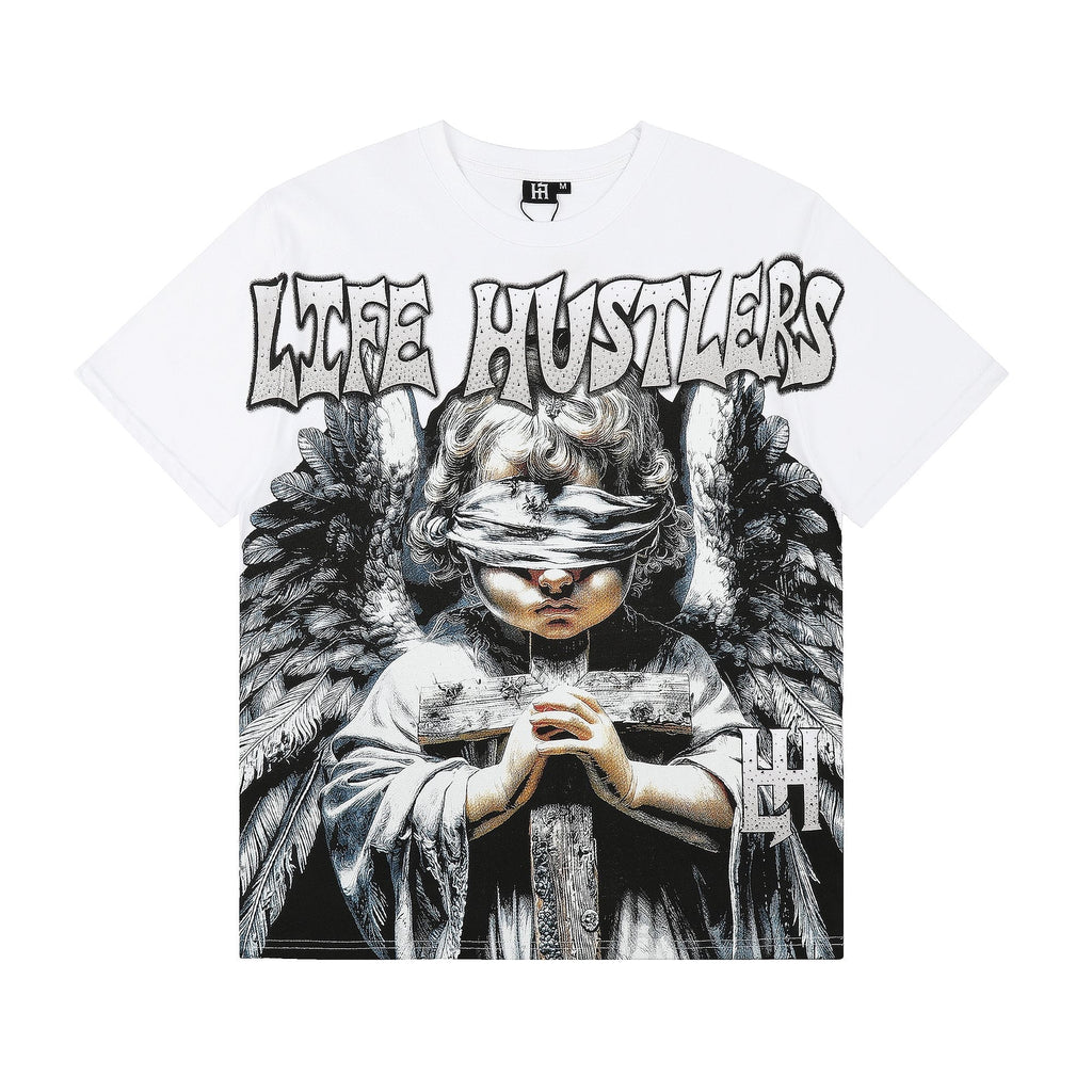 Life Hustlere LIFE HUSTLERS Angel Graphic T-Shirt - White/Black — hero