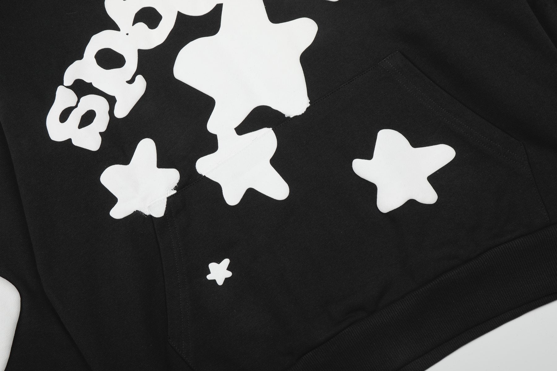 Sp5der Black White Graphic Hoodie & Jogger Matching Set — detail