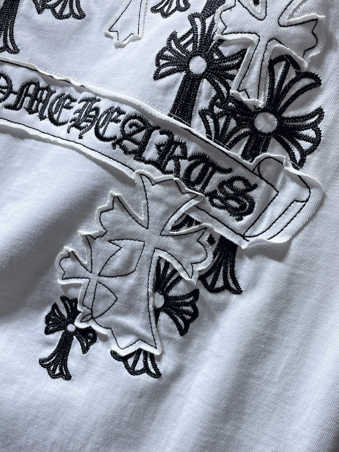 Chrome Hearts Floral Cross Embroidered Graphic T-Shirt — detail