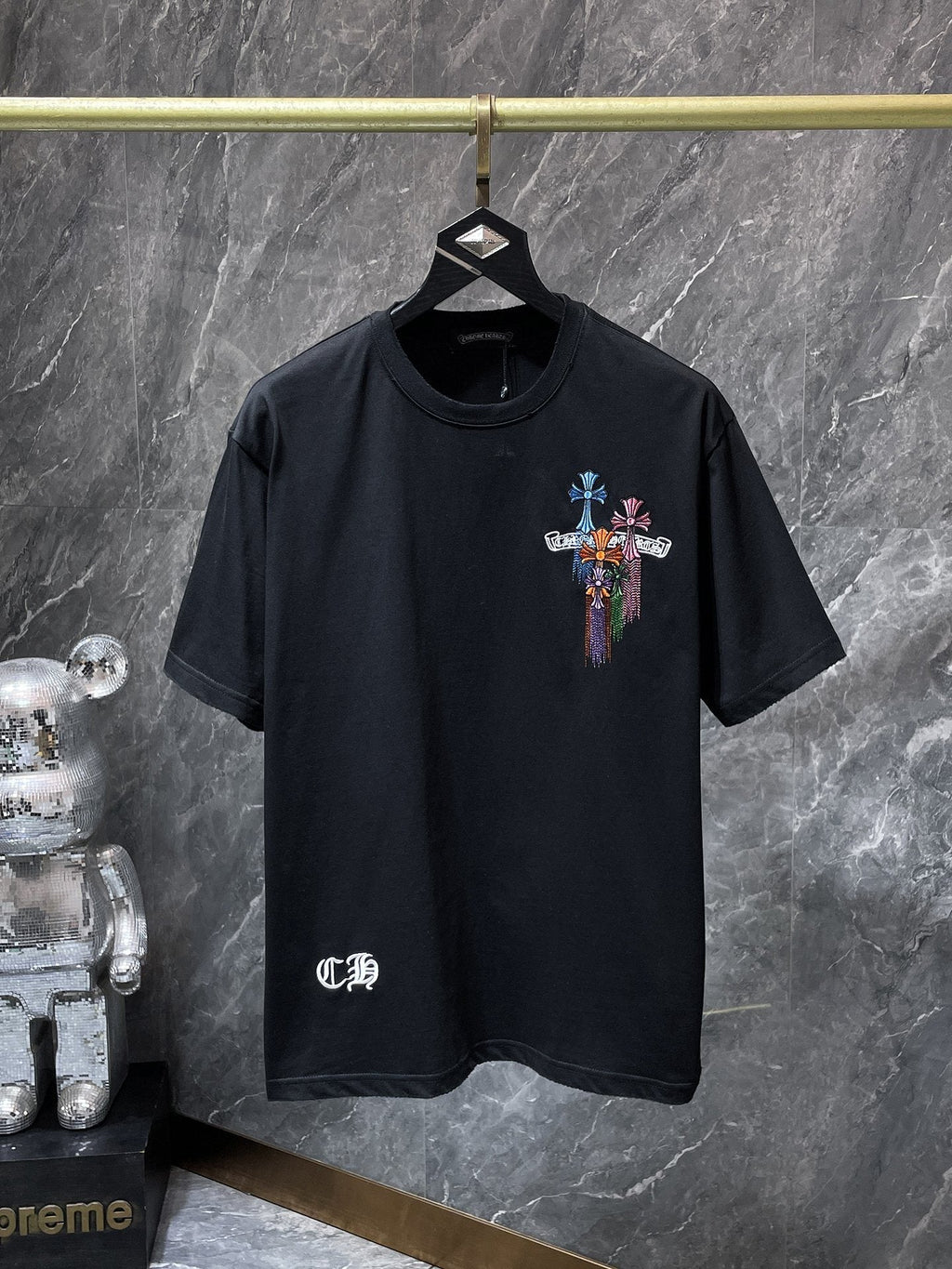 Chrome Hearts Floral Cross Embroidered T-Shirt — hero