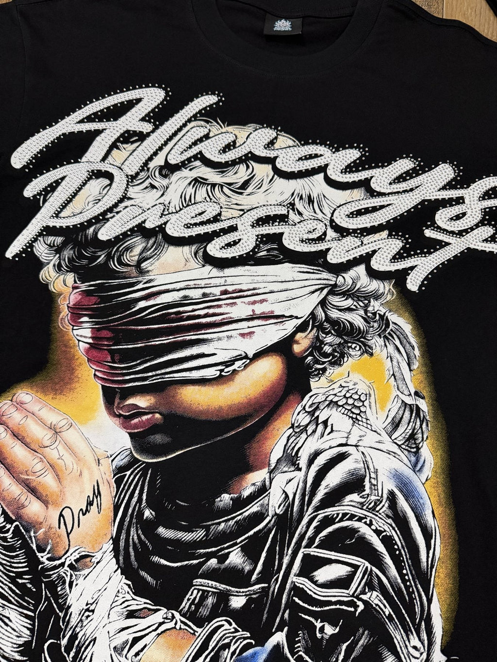 ALWAYS-PRESENT Reborn Figure Graphic T-Shirt — detail