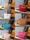 Embossed Tote Bag with Gold-Tone Front Hardware — hero