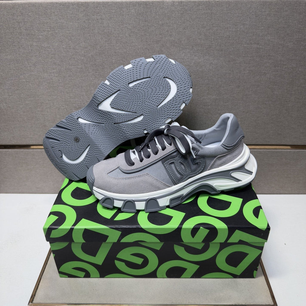 Dolce & Gabbana Gray Paneled Sneakers — side