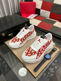 Valentino White and Red Patterned Sneakers — hero