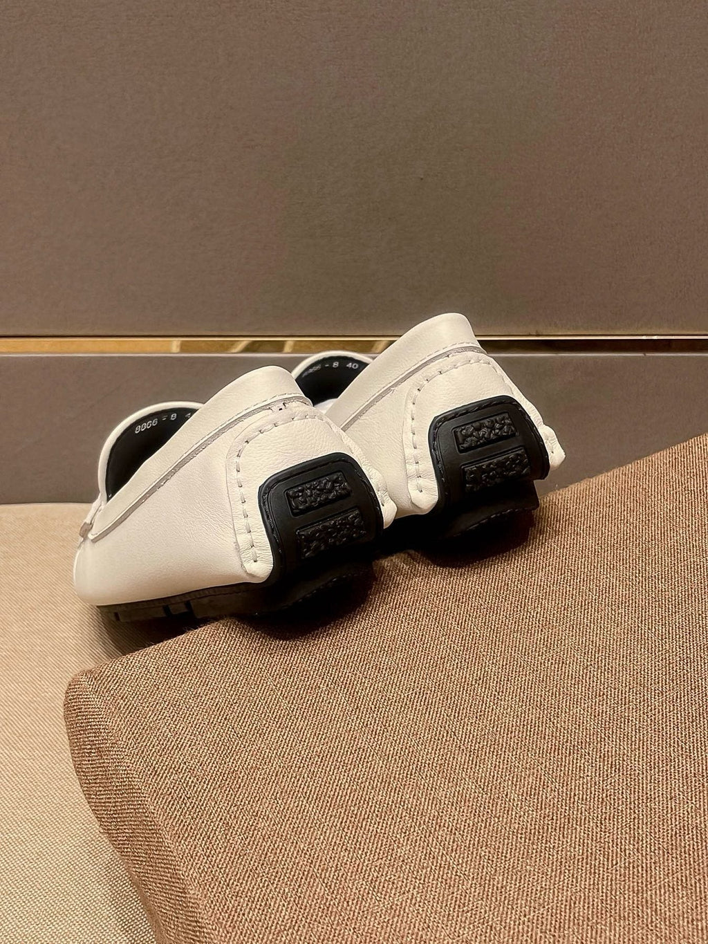 Dior Men's Ivory and Beige Patterned Loafers — back