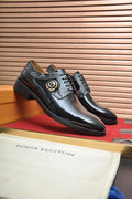Louis Vuitton Patterned-Trim Lace-Up Dress Shoes — front