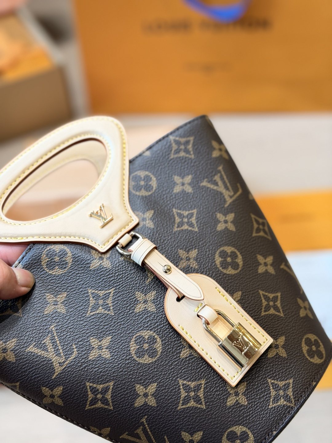 Louis Vuitton Rivage BB Monogram Top-Handle Bag — front