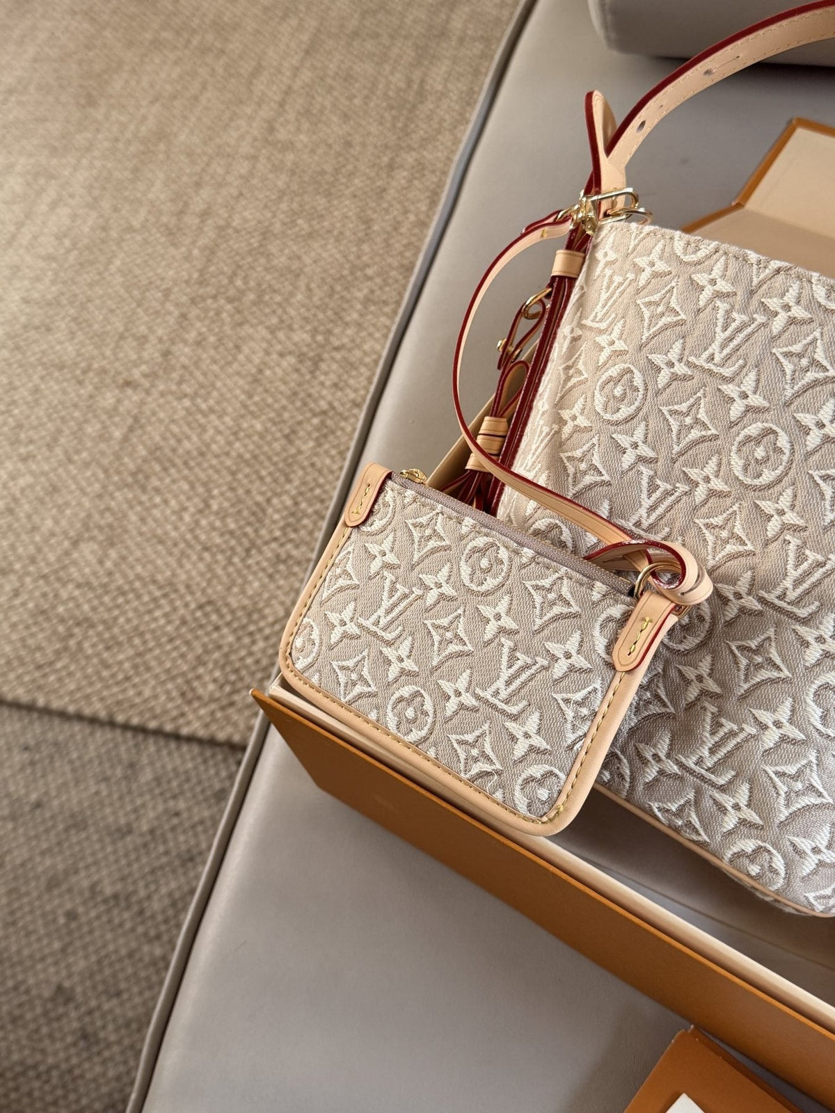 Louis Vuitton All In BB Monogram Bucket Bag — detail