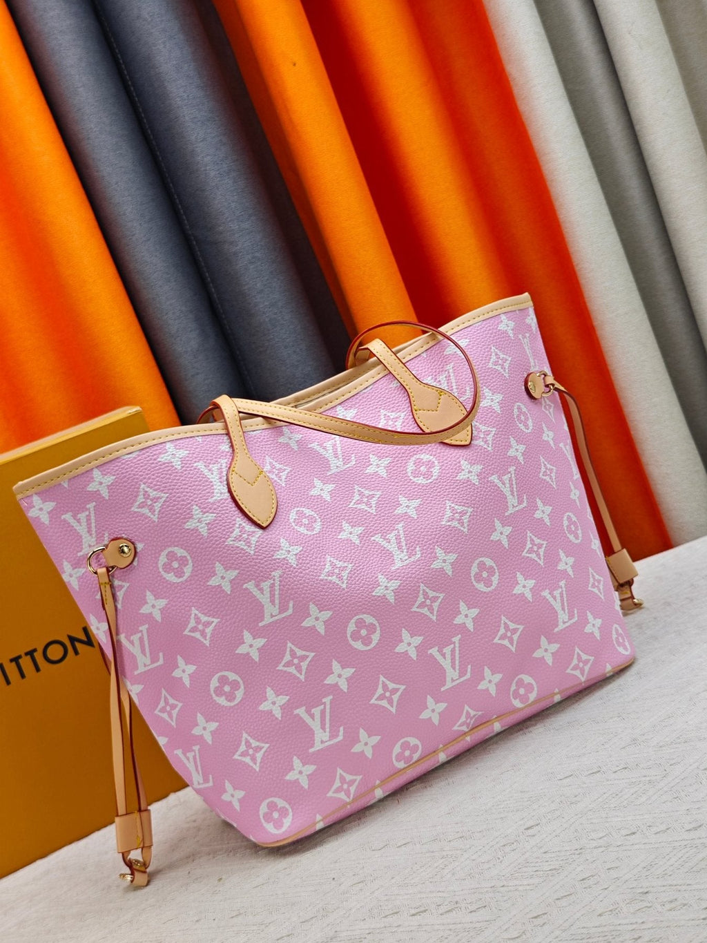 Louis Vuitton Neverfull Pink Monogram Tote — front