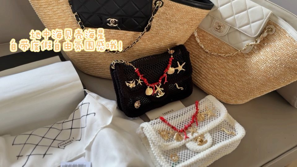 Chanel Coco Beach Woven Marine Charm Flap Bag — comparison