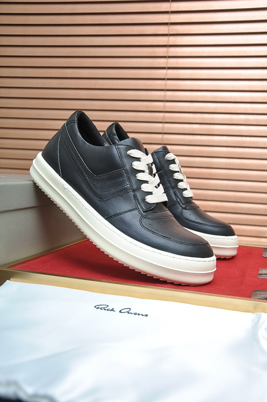 Rick Owens Paneled Platform Low-Top Sneakers — front