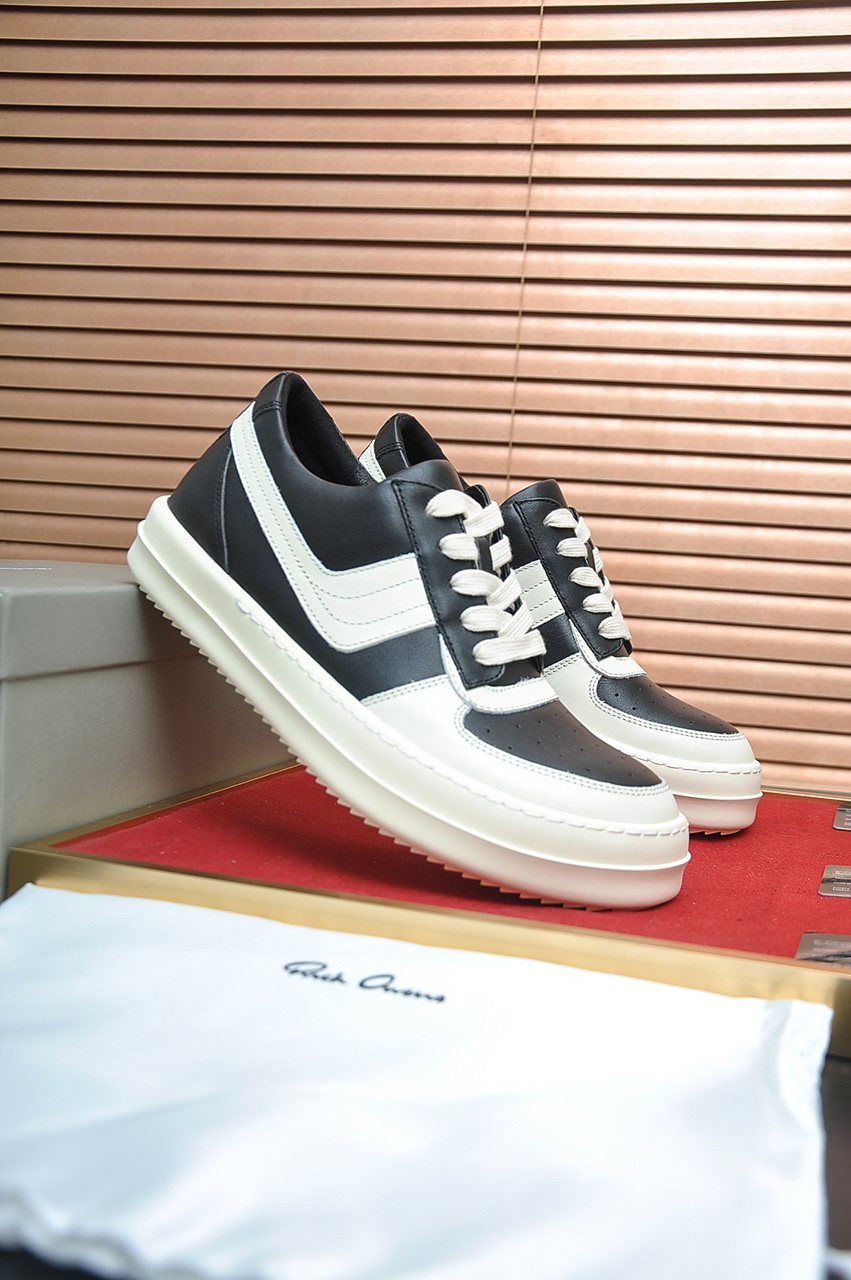 Rick Owens Paneled Platform Low-Top Sneakers — front