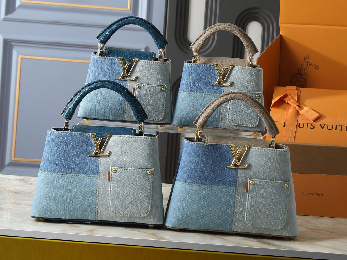 Louis Vuitton Capucines Two-Tone Denim Top-Handle Bag — comparison