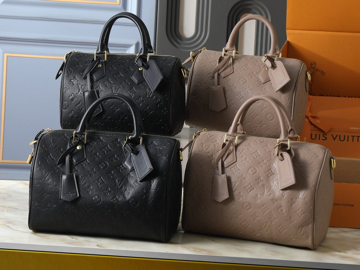 Louis Vuitton Speedy Bandoulière Embossed Monogram Bag — comparison