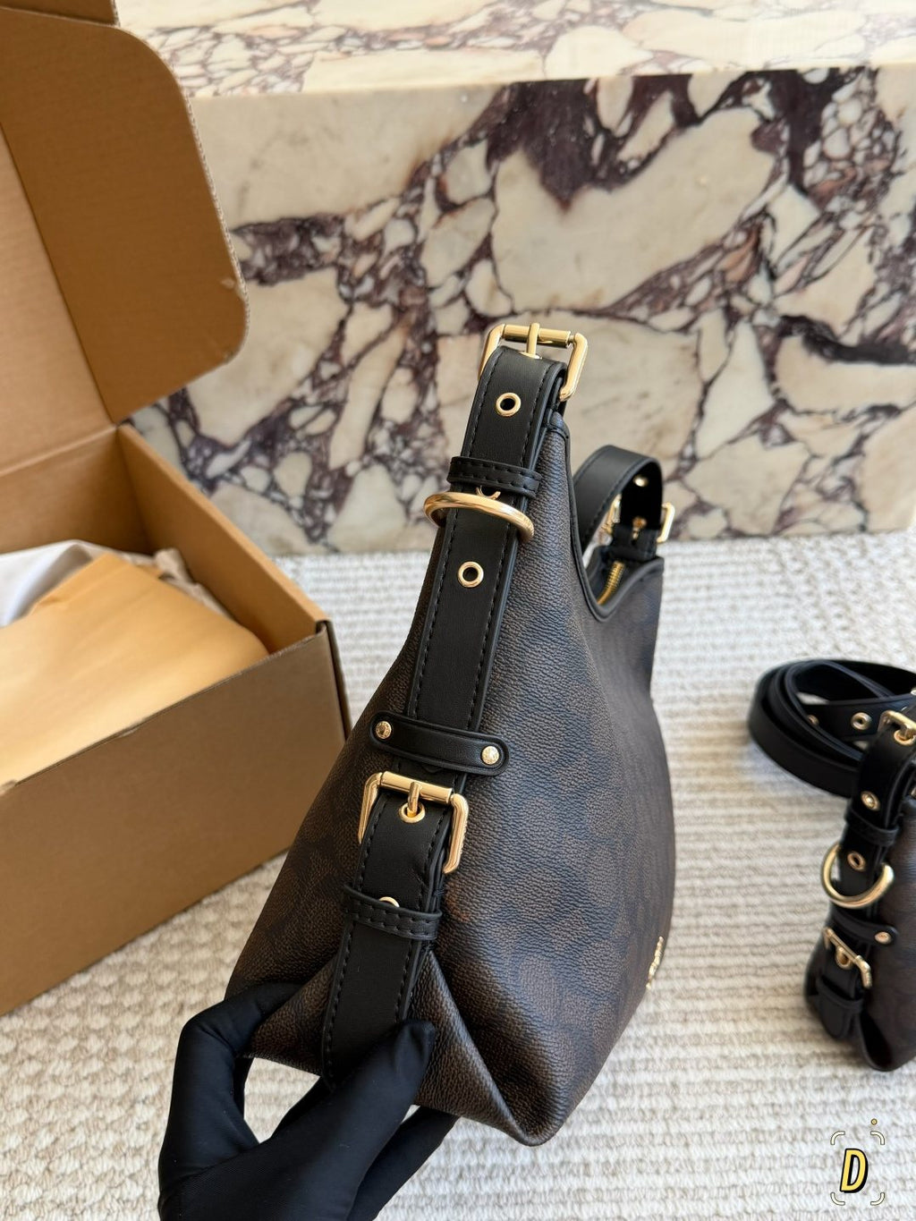 Coach Laurel Monogram Shoulder Bag — side