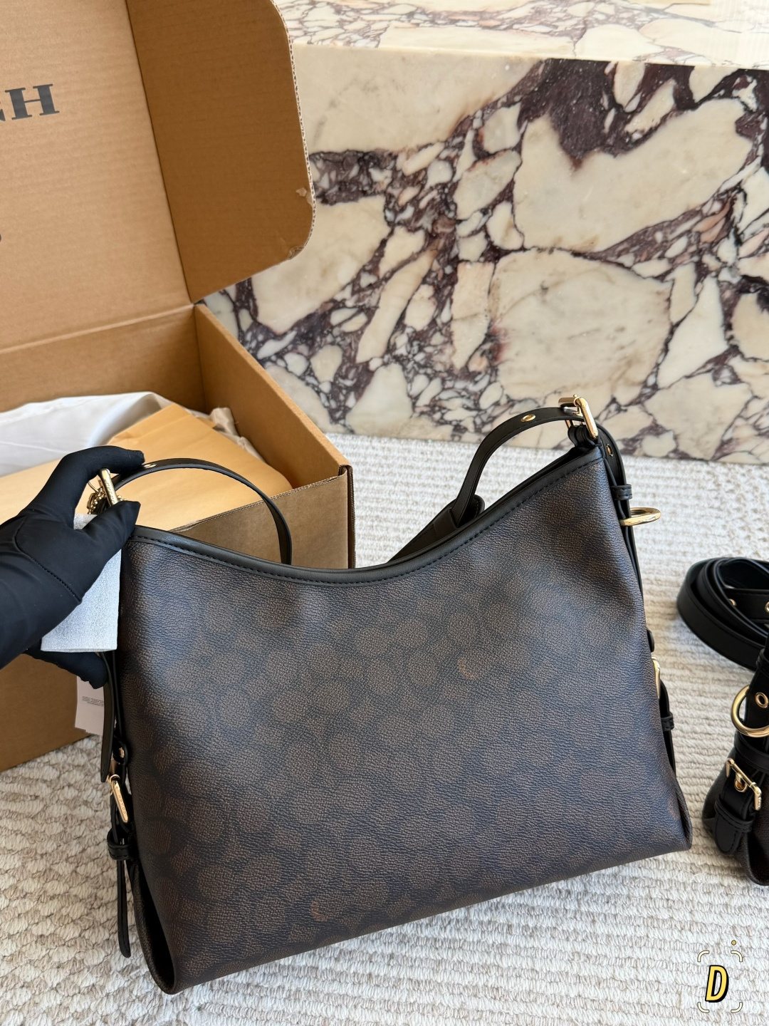 Coach Laurel Monogram Shoulder Bag — back