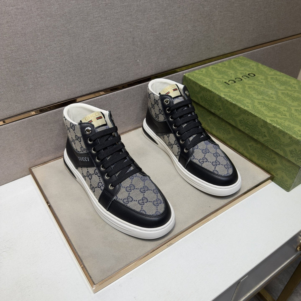 Gucci Men's Patterned High-Top Sneakers — front