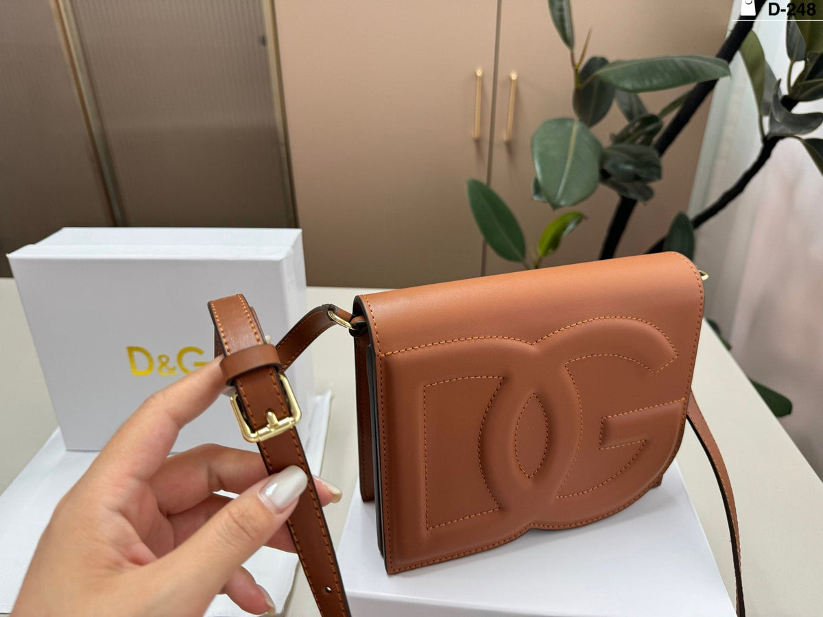 Dolce & Gabbana Raised DG Flap Crossbody Bag — detail