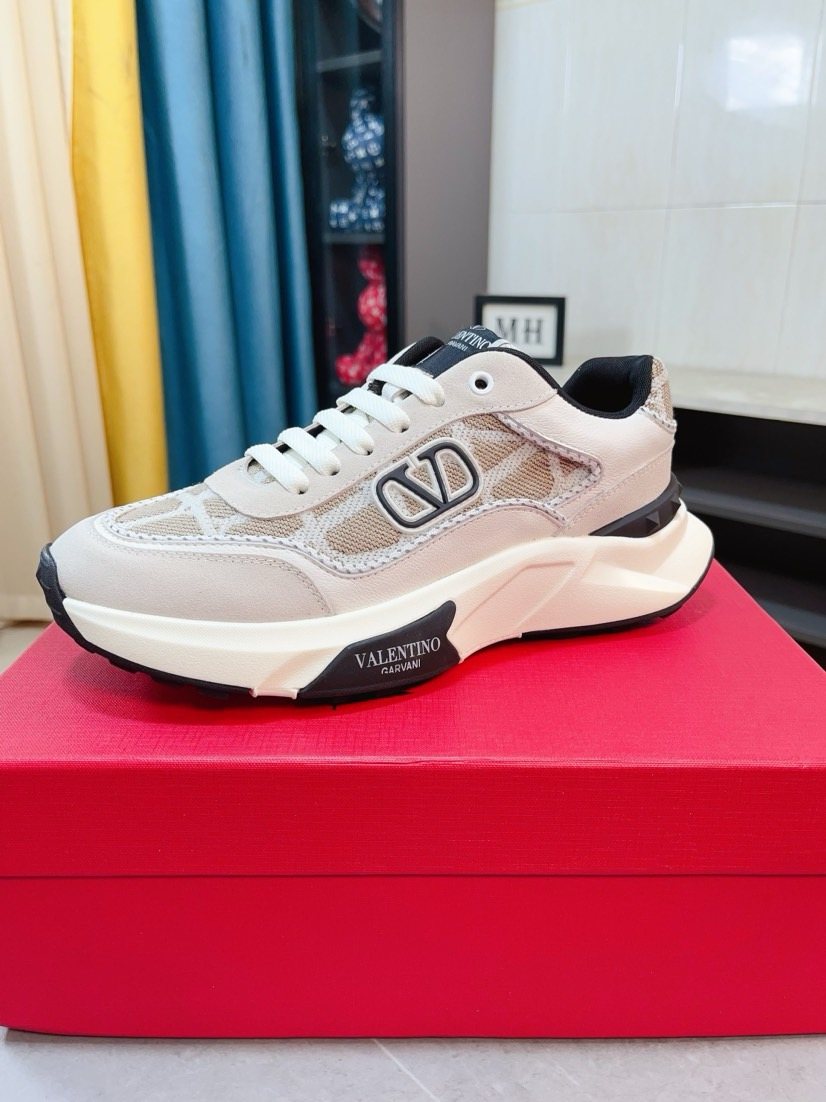 Valentino Patterned Panel Sneakers — front