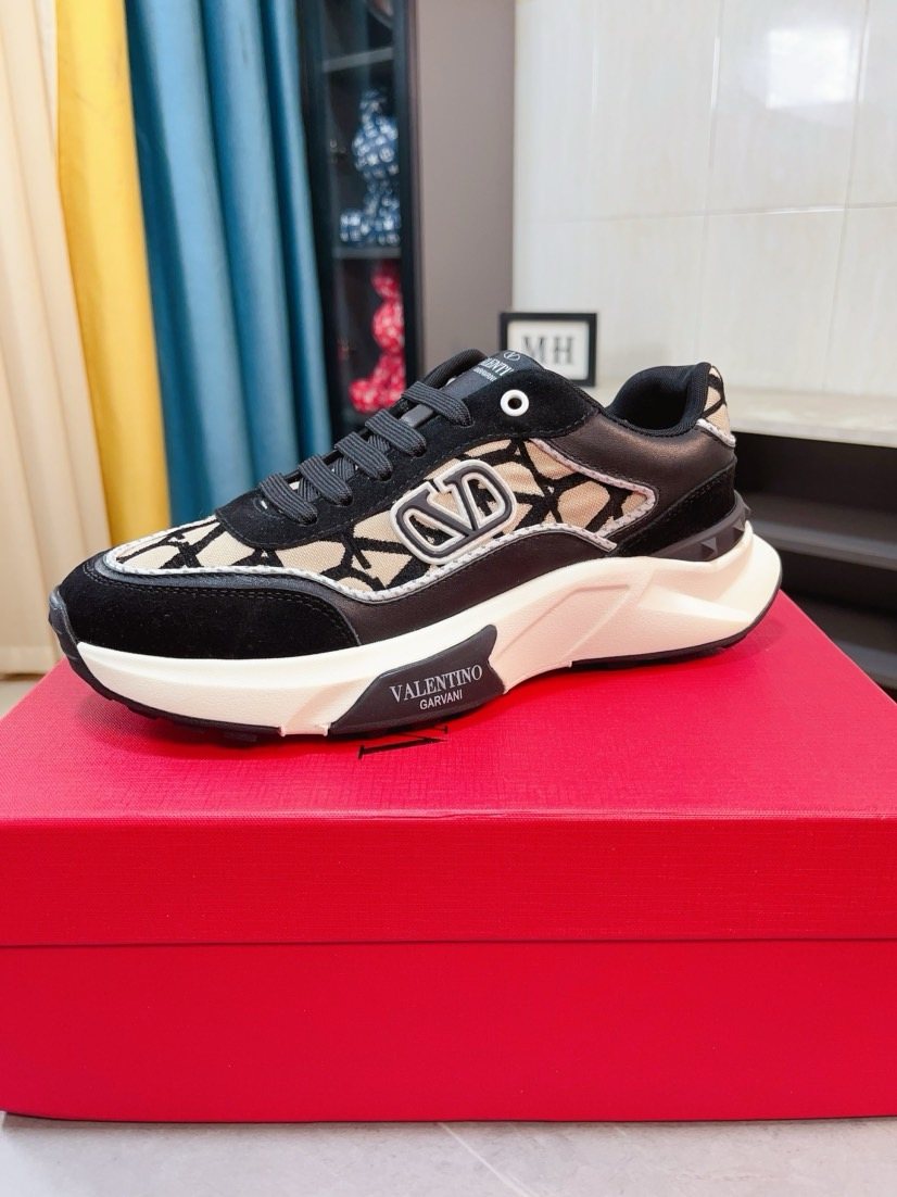 Valentino Patterned Panel Sneakers — front
