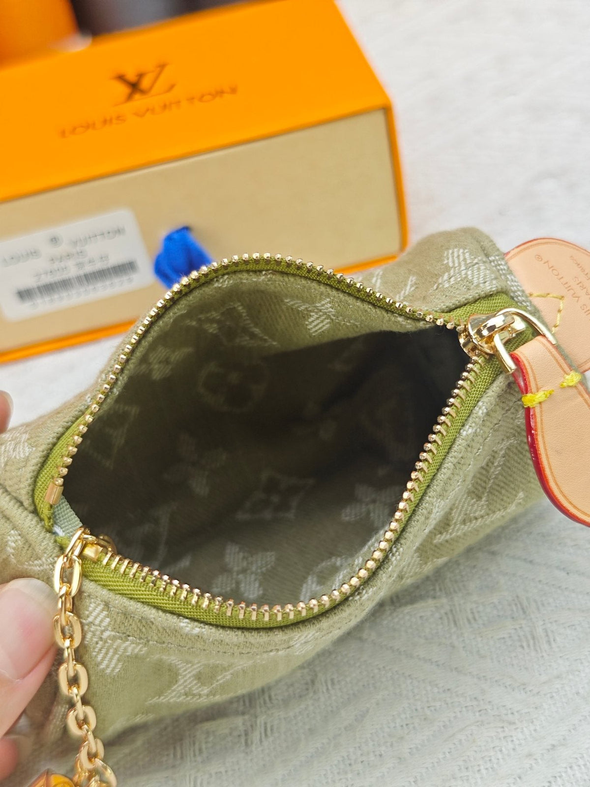 Louis Vuitton Speedy Trousse Monogram Denim Coin Pouch — front