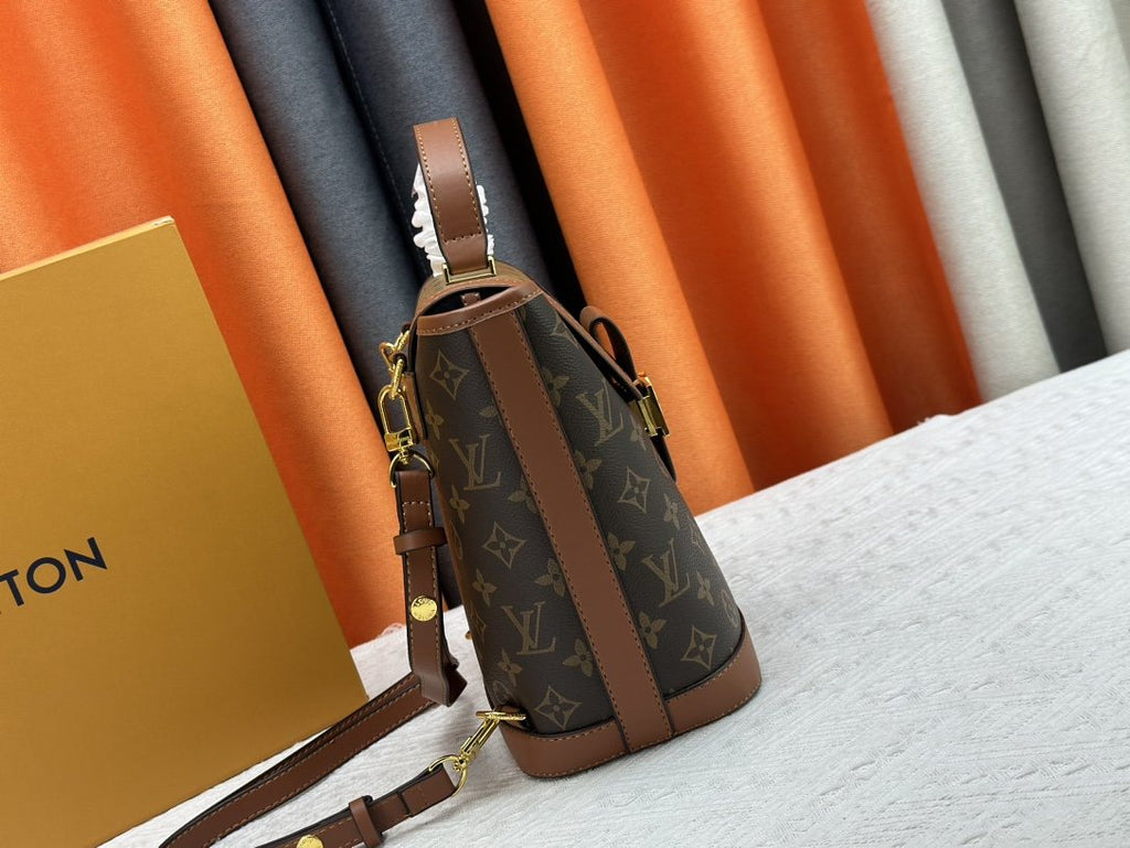 Louis Vuitton Contrast-Flap Monogram Backpack — side