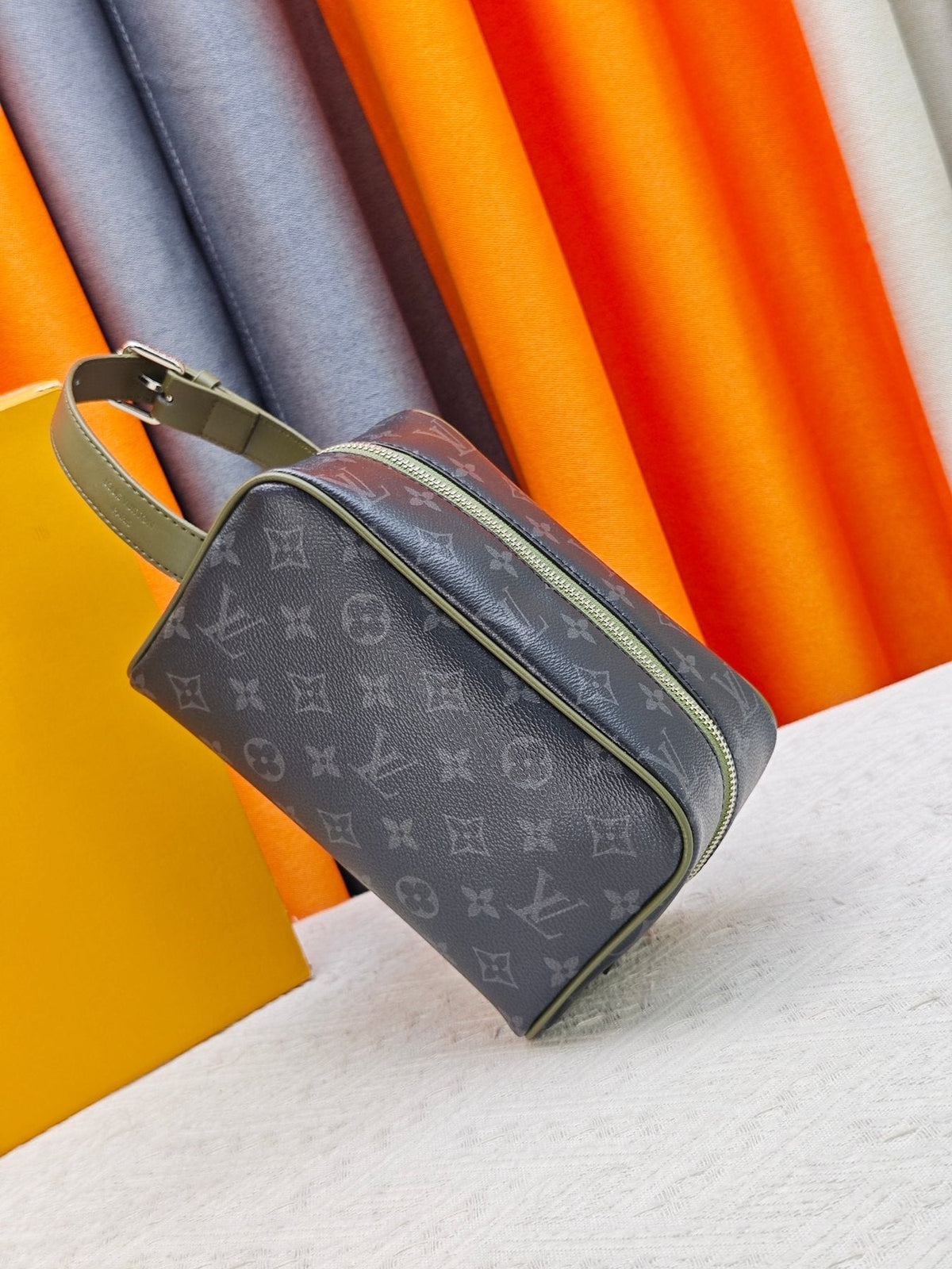 Louis Vuitton Locker Dopp Kit Monogram Toiletry Bag — front