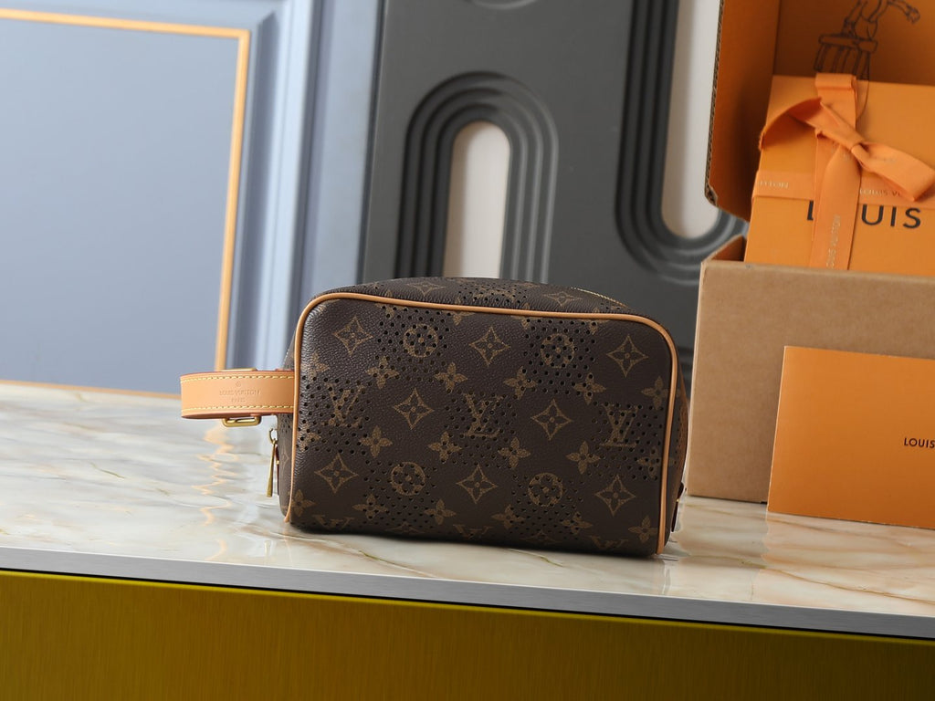 Louis Vuitton Locker Dopp Kit Monogram Toiletry Bag — front