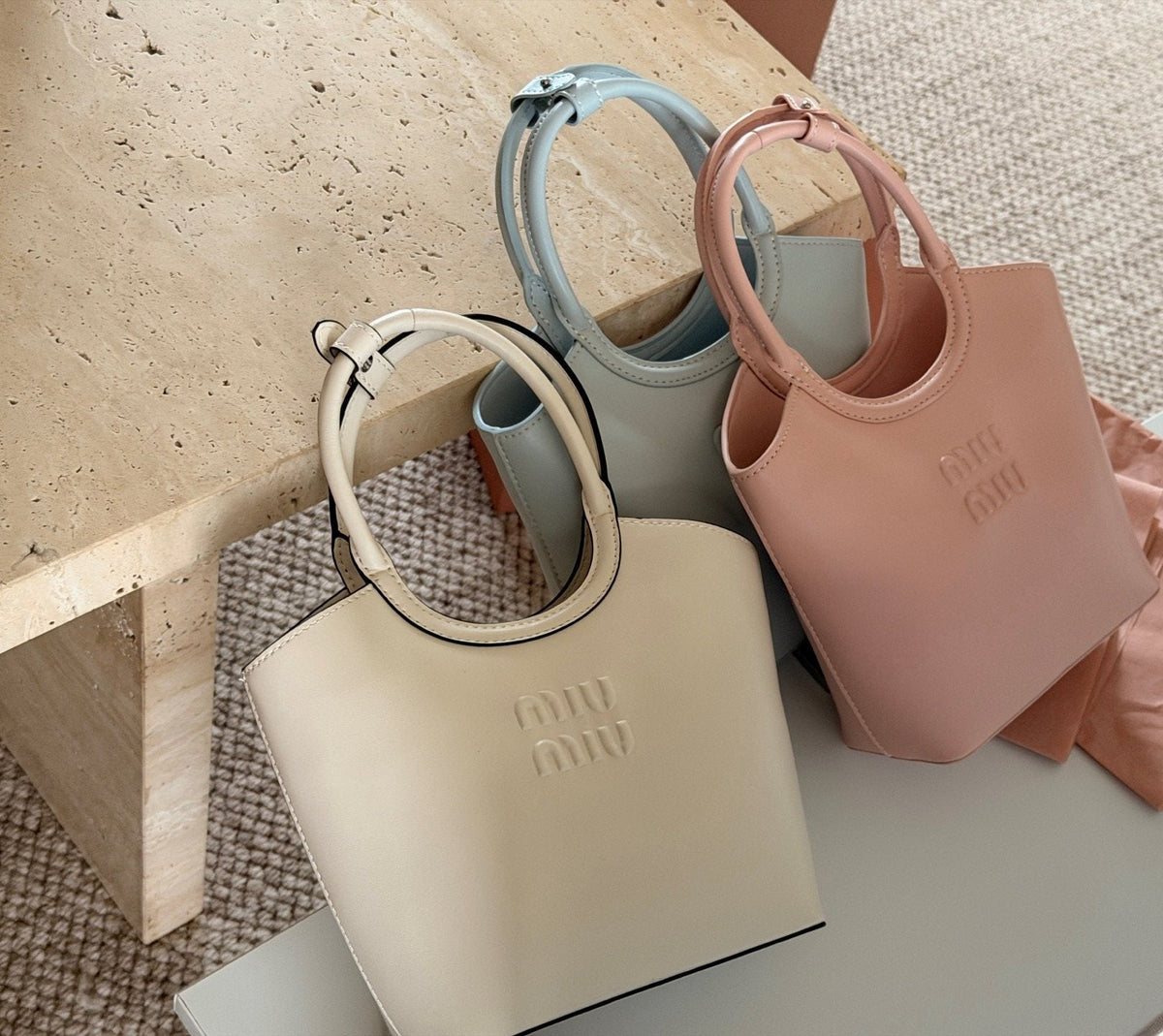 Miu Miu Ivy Circular-Handle Handbag — comparison