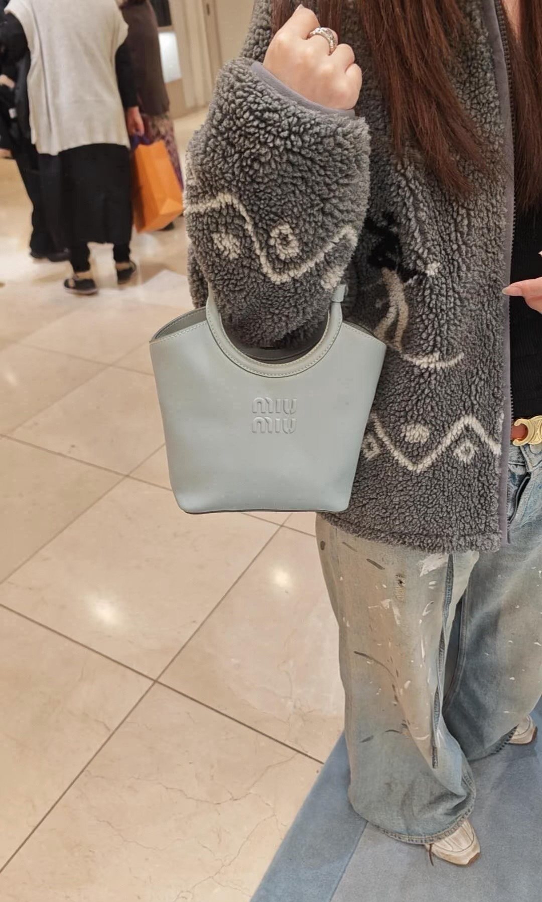 Miu Miu Ivy Circular-Handle Handbag — model