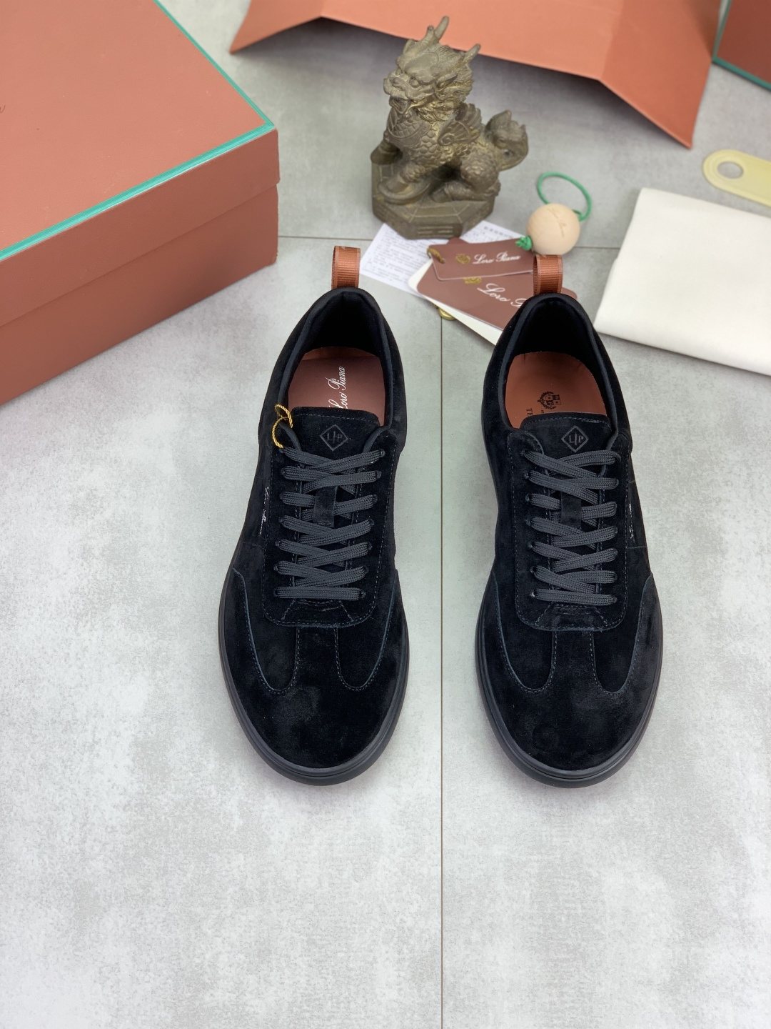 Loro Piana Paneled Low-Top Lace-Up Shoes — front