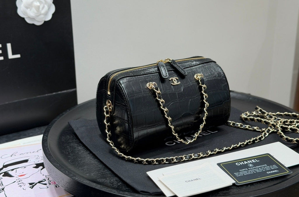 Chanel Chain-Handle Bowling Bag — front