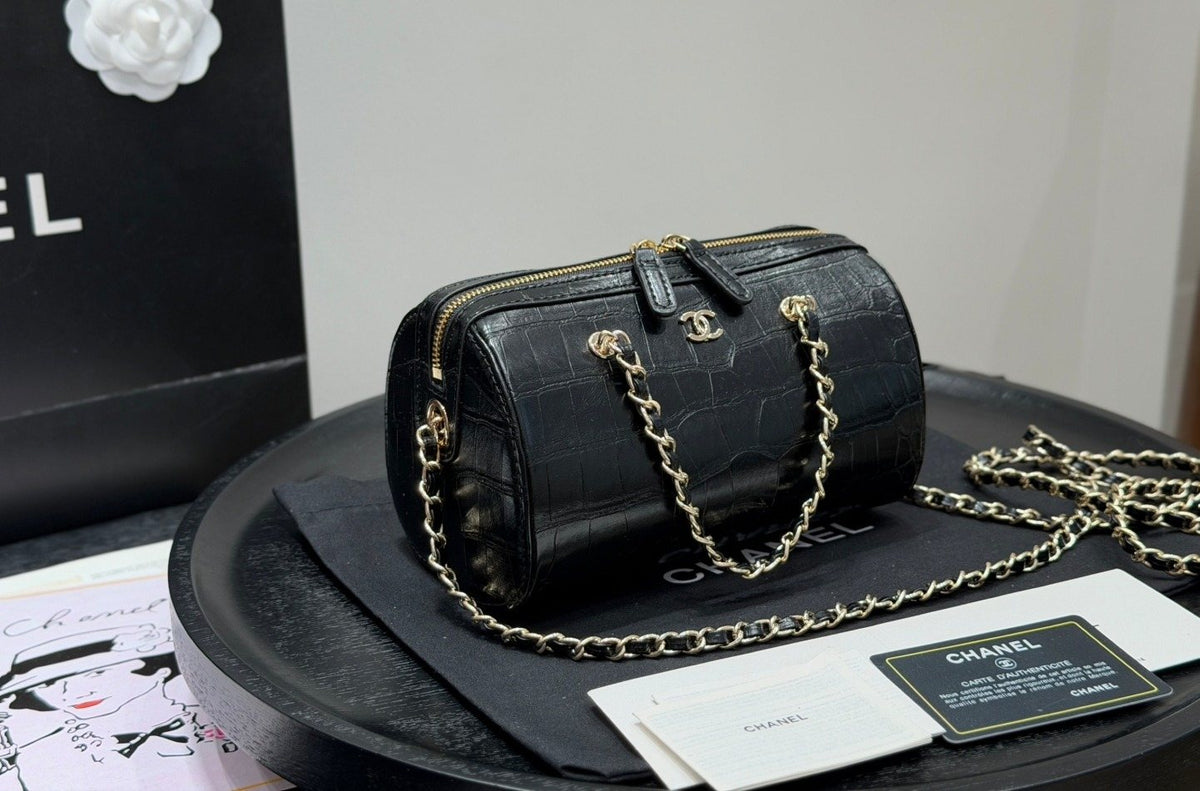 Chanel Chain-Handle Bowling Bag — front