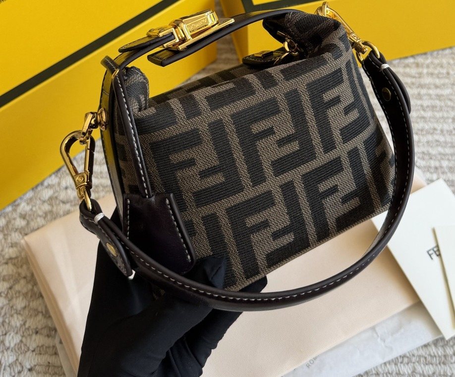 Fendi Monogram Lunchbox Top-Handle Bag — back