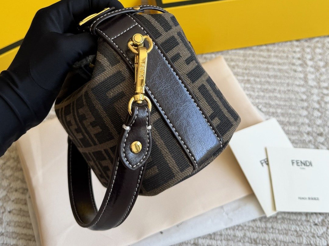 Fendi Monogram Lunchbox Top-Handle Bag — side