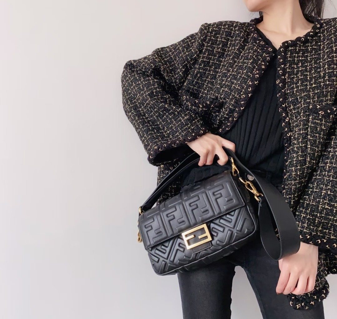 Fendi Baguette Raised FF Motif Bag — model
