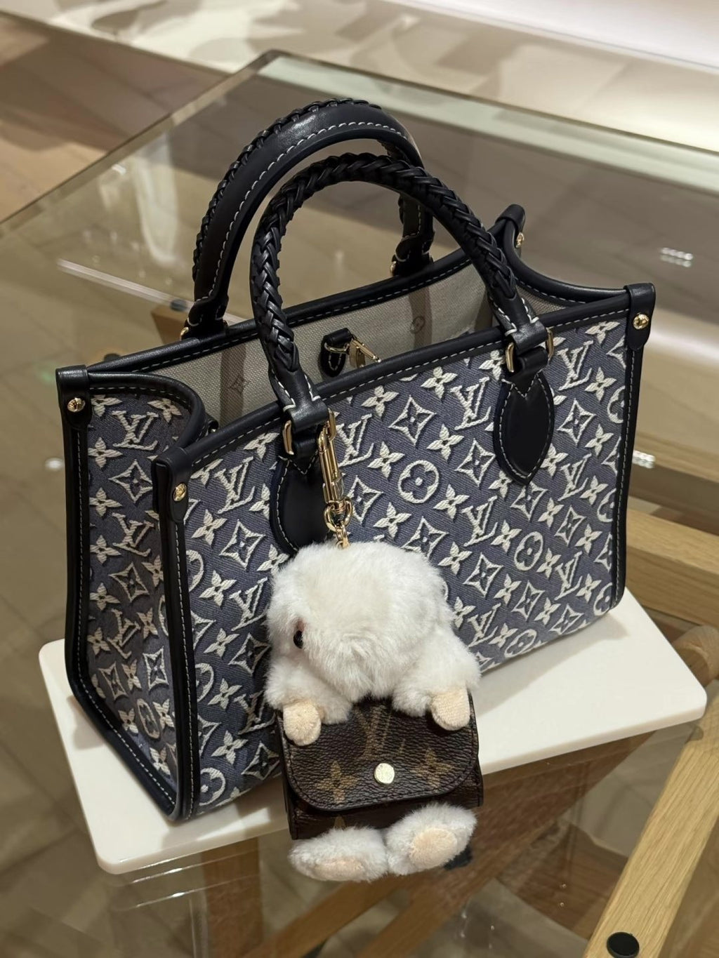 Louis Vuitton OnTheGo Denim Monogram Tote — side