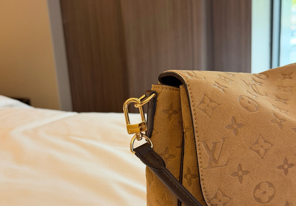 Louis Vuitton Liv Pochette Embossed Monogram Shoulder Bag — side