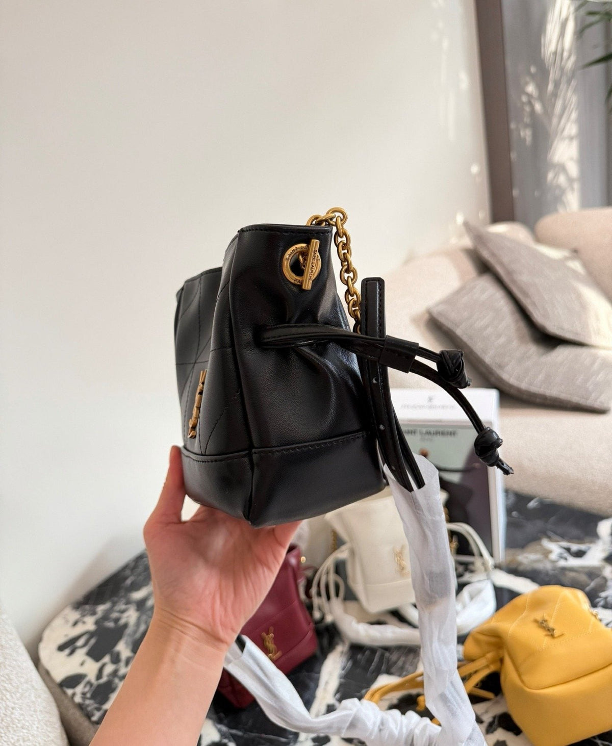 Saint Laurent Jamie Drawstring Shoulder Bag — side