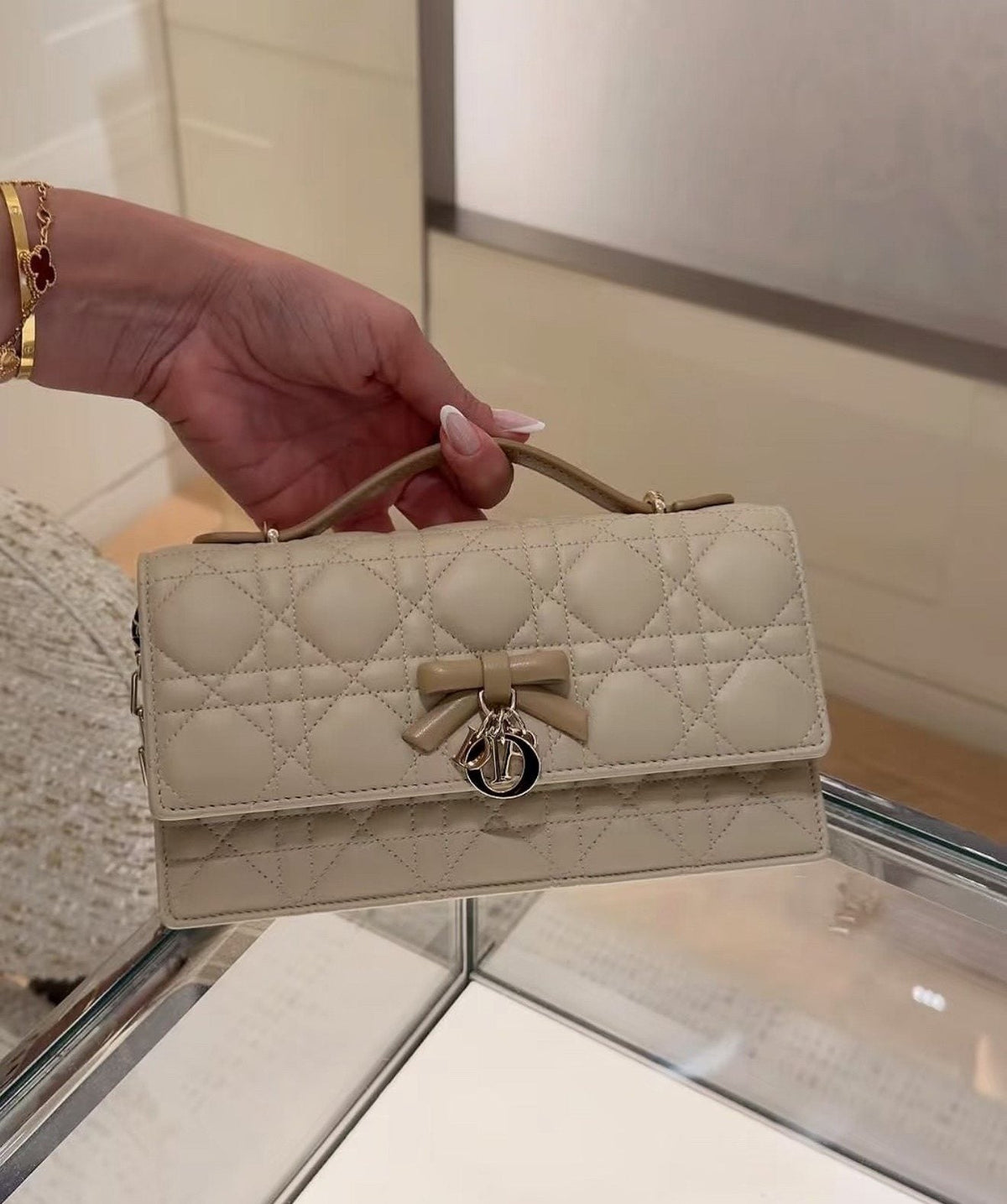 Dior Miss Dior Quilted Bow Top-Handle Bag — hero