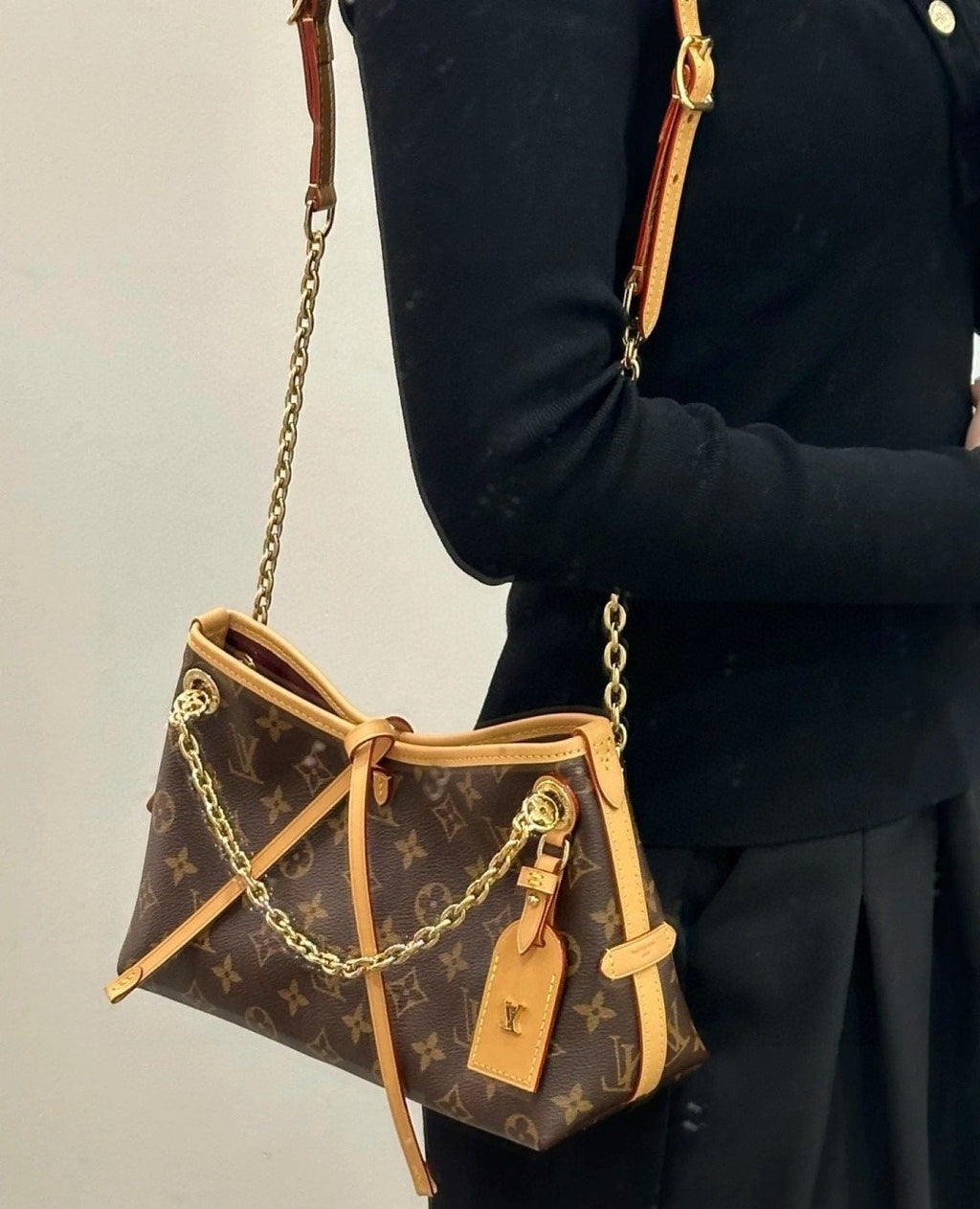 Louis Vuitton Carryall BB Monogram Shoulder Bag — model