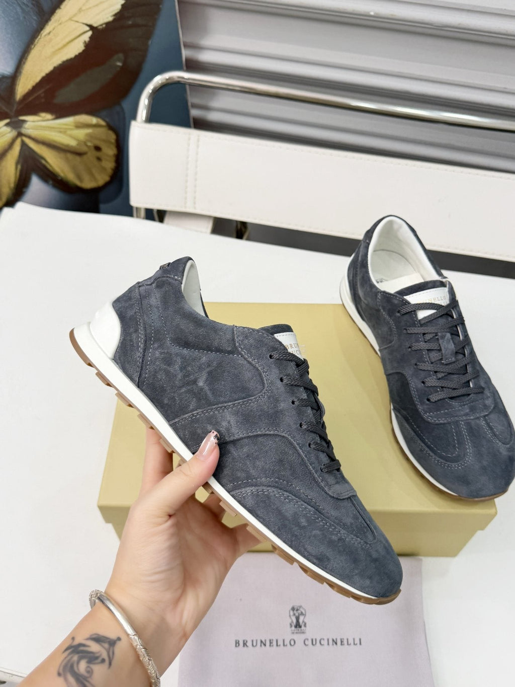 Brunello Cucinelli Paneled Low-Top Sneakers — model