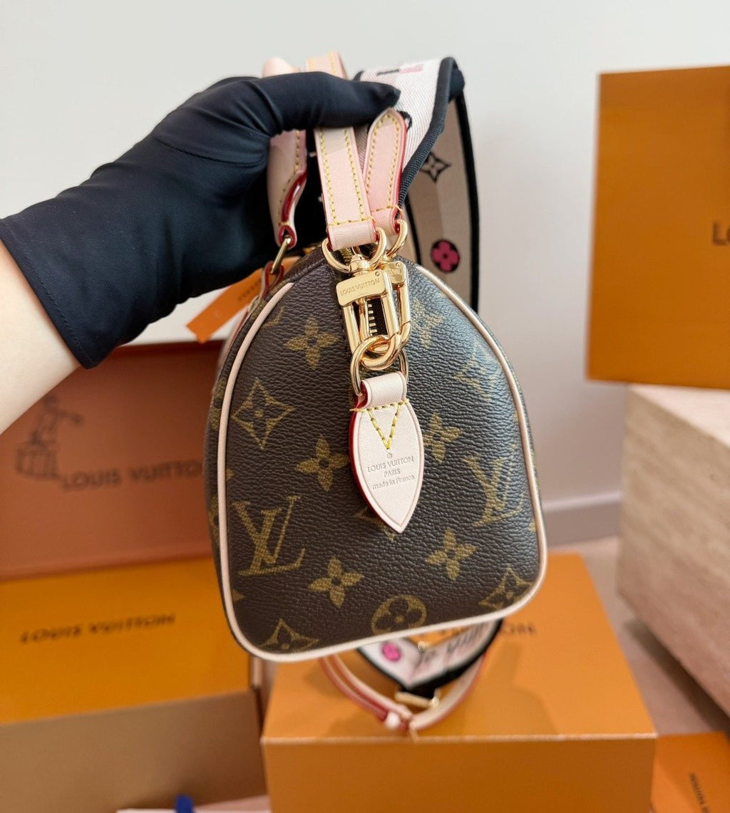 Louis Vuitton Speedy Monogram Satchel with Pale Trim — side
